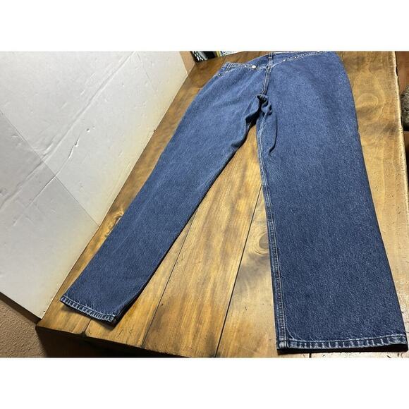 Vintage Rockies Western Mom High-waisted Bare Back Studded Blue Jeans 17/18 Long - Picture 2 of 11